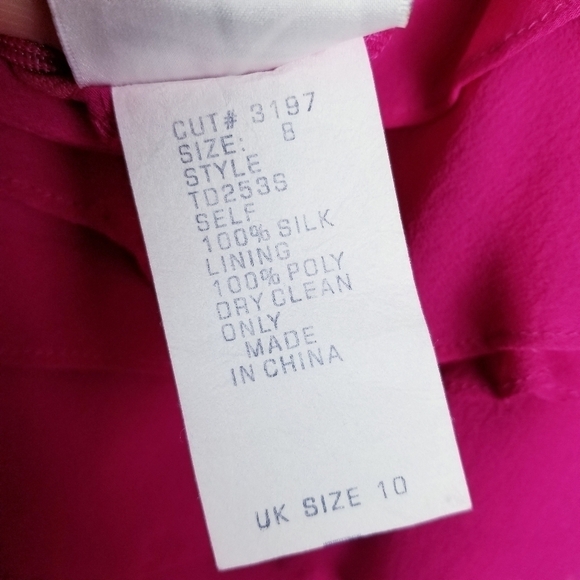 Tadashi Shoji Pink Silk Midi Dress Layered Ruffles Spaghetti Straps Small Vintag - Picture 7 of 10